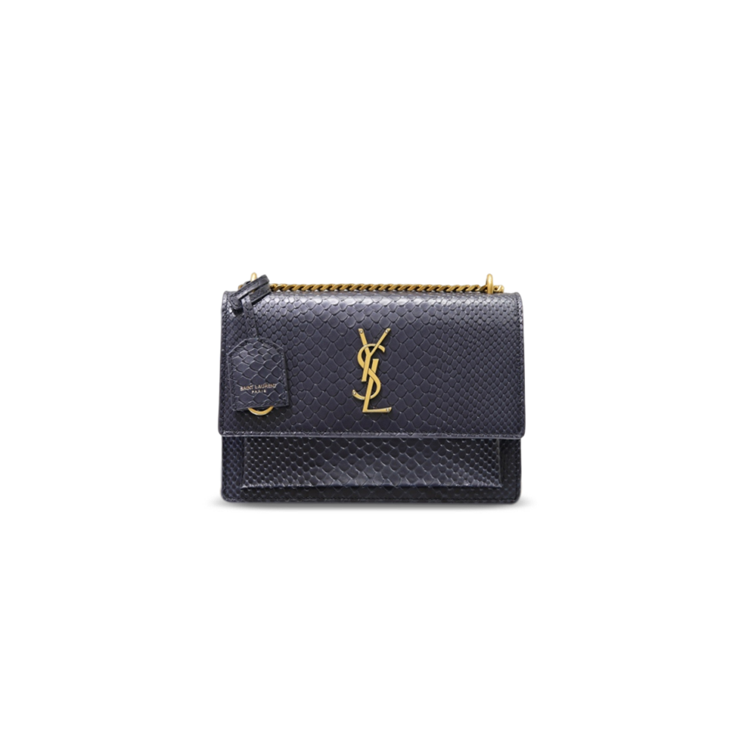YSL SUNSET MEDIUM IN PYTHON-EMBOSSED LEATHER 422906 (22*16*8cm)